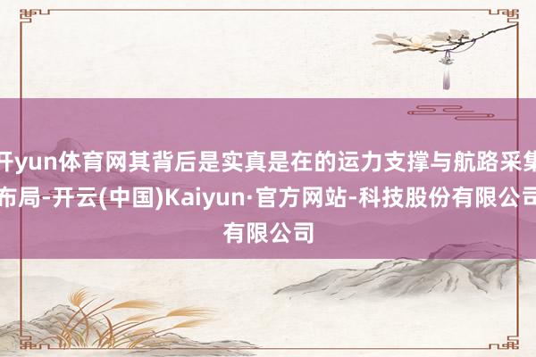 开yun体育网其背后是实真是在的运力支撑与航路采集布局-开云(中国)Kaiyun·官方网站-科技股份有限公司