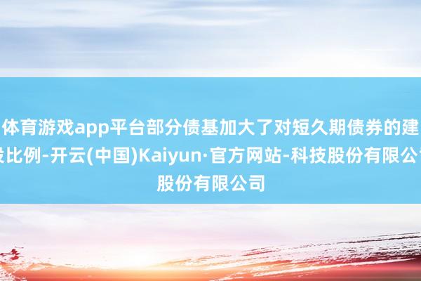 体育游戏app平台部分债基加大了对短久期债券的建设比例-开云(中国)Kaiyun·官方网站-科技股份有限公司