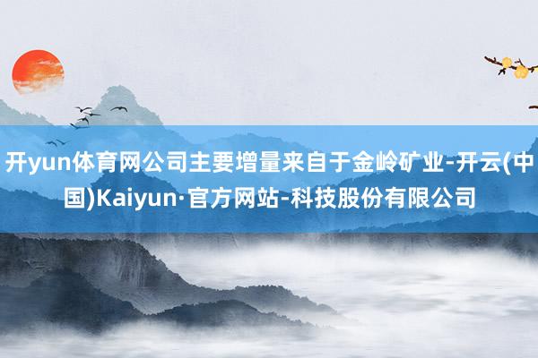 开yun体育网公司主要增量来自于金岭矿业-开云(中国)Kaiyun·官方网站-科技股份有限公司