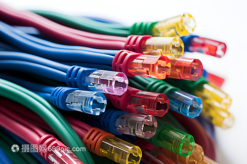 彩色的网络线缆 连接世界的隐形桥梁